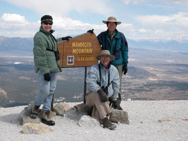 Anne, Chuck, and Marta on top of Mammoth Mountain