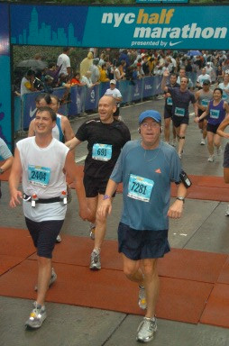 Mike at finish of half marathon